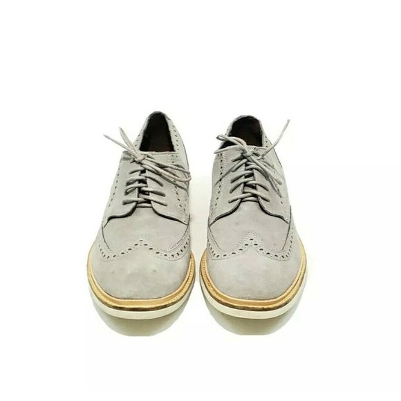 Cole Haan Wingtip Oxford Dress Shoes Gray Suede Mens US 10 M main image 6